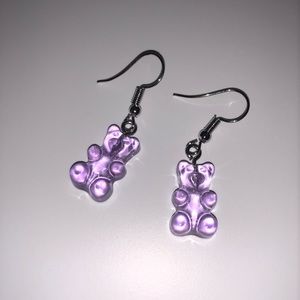 Lavender gummy 🐻 bear earrings
